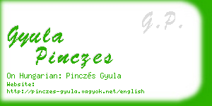 gyula pinczes business card